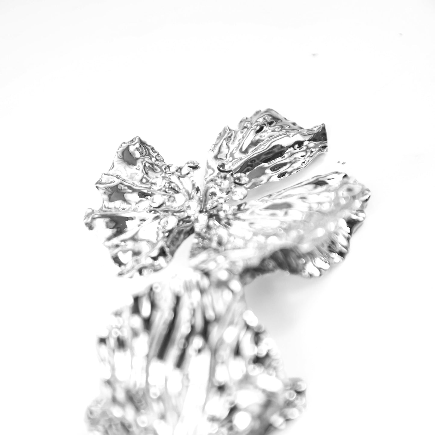 Close-up of a diamond on a white background