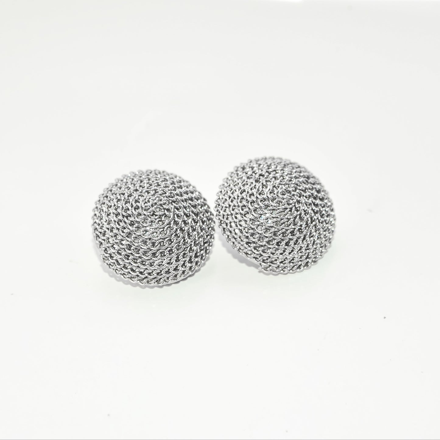 Silver Earrings circle chain