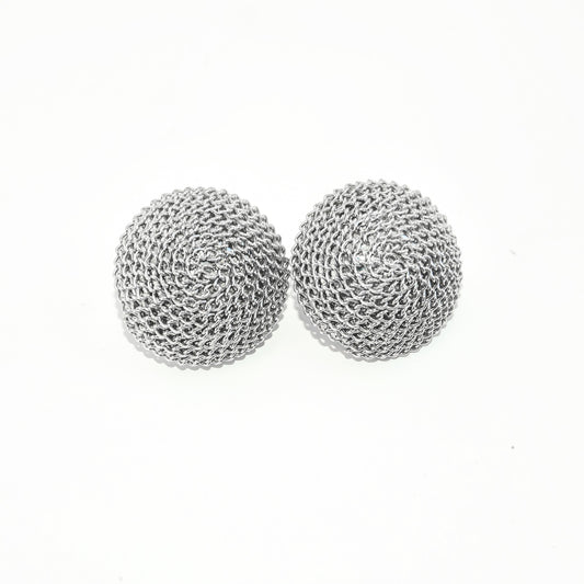 Silver circle chain Earring