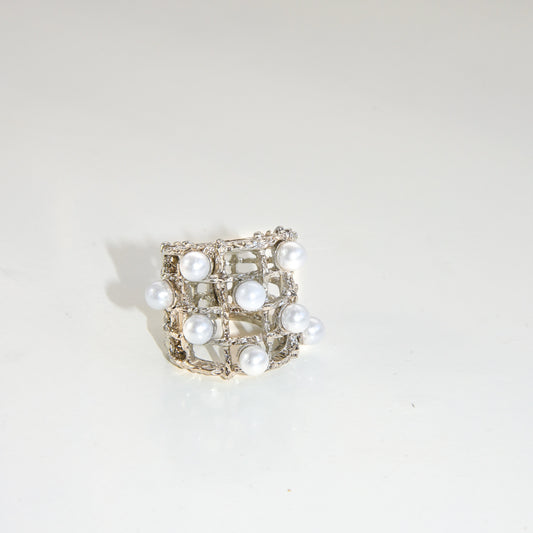 Silver Pearl Ring 