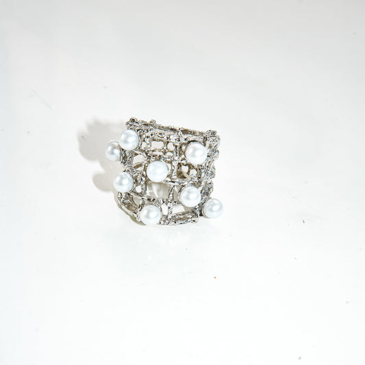 Tzofiya Silver Pearl Ring 