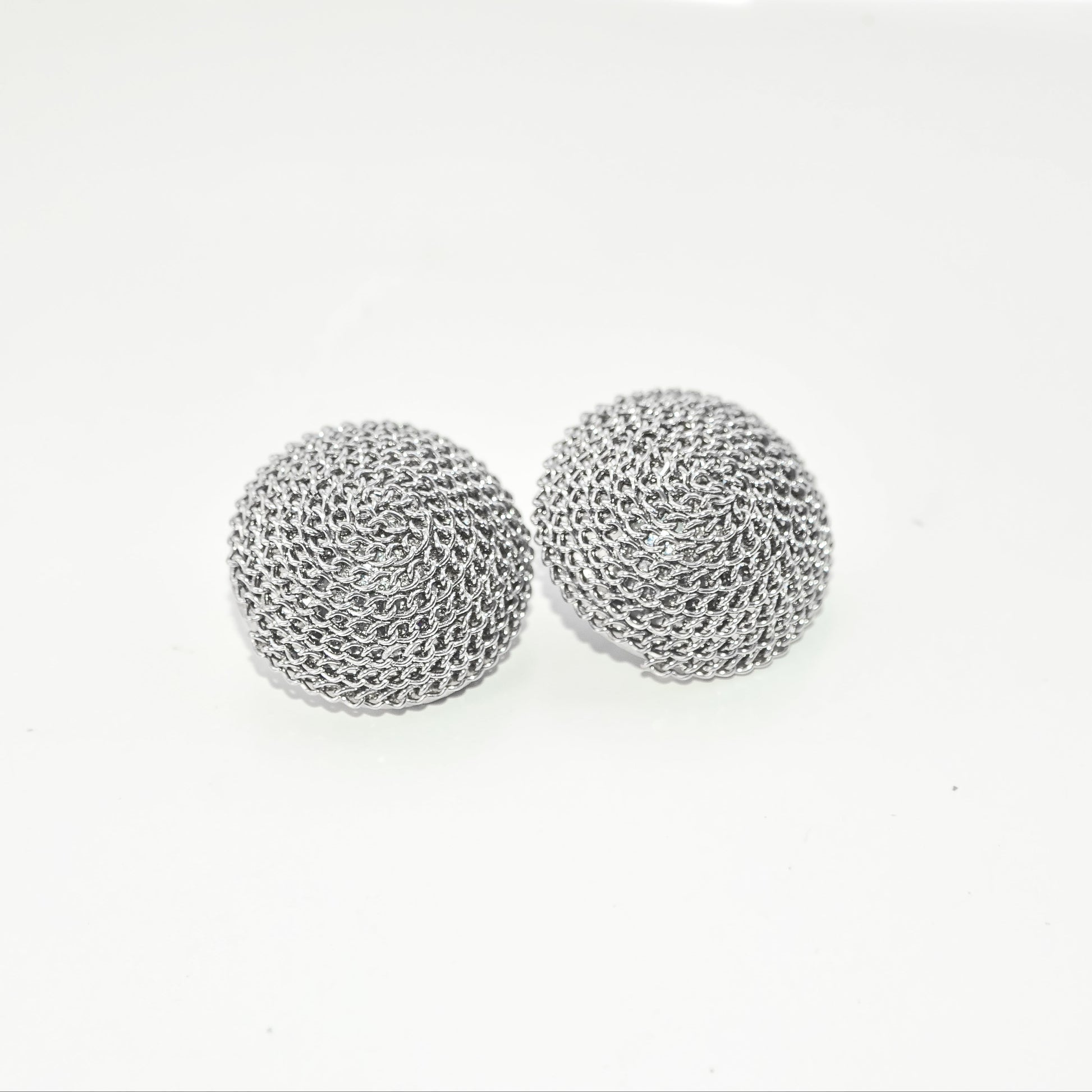 Silver Earrings circle chain